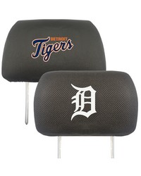 Detroit Tigers Embroidered Head Rest Cover Set  2 Pieces Black by   