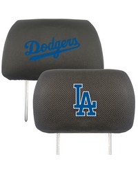 Los Angeles Dodgers Embroidered Head Rest Cover Set  2 Pieces Black by   