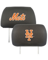 New York Mets Embroidered Head Rest Cover Set  2 Pieces Black by   