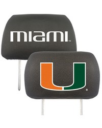 Miami Hurricanes Head Rest Cover by   
