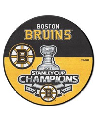 Boston Bruins Hockey Puck Rug  27in. Diameter 2011 NHL Stanley Cup Champions Yellow by   