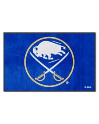 Buffalo Sabres 4X6 HighTraffic Mat with Durable Rubber Backing  Landscape Orientation Blue by   