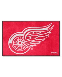 Detroit Red Wings 4X6 HighTraffic Mat with Durable Rubber Backing  Landscape Orientation Red by   