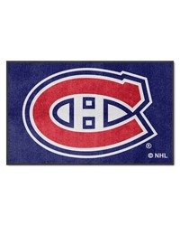 Montreal Canadiens 4X6 HighTraffic Mat with Durable Rubber Backing  Landscape Orientation Blue by   