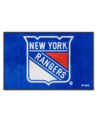 New York Rangers 4X6 HighTraffic Mat with Durable Rubber Backing  Landscape Orientation Blue by   