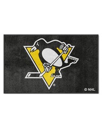 Pittsburgh Penguins 4X6 HighTraffic Mat with Durable Rubber Backing  Landscape Orientation Black by   