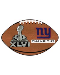 New York Giants  Football Rug  20.5in. x 32.5in. 2012 Super Bowl XLVI Champions Brown by   