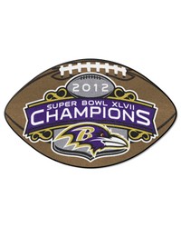 Baltimore Ravens 2013 Super Bowl XLVII Champions Football Rug  20.5in. x 32.5in. Brown by   