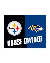 NFL Pittsburgh Steelers Baltimore Ravens House Divided Rugs 34x45 by   