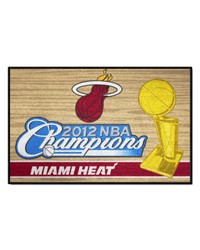 Miami Heat 2012 NBA Champions Starter Mat Accent Rug  19in. x 30in. Tan by   