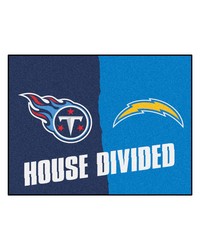 NFL San Diego Chargers Tennessee Titans House Divided Rugs 34x45 by   