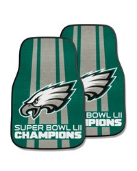 Philadelphia Eagles Front Carpet Car Mat Set  2 Pieces 2018 Super Bowl LII Champions Green by   