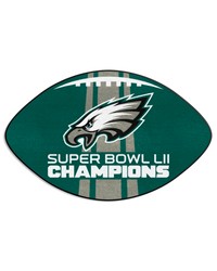 Philadelphia Eagles  Football Rug  20.5in. x 32.5in. 2018 Super Bowl LII Champions Green by   