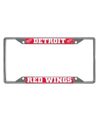 Detroit Red Wings Chrome Metal License Plate Frame 6.25in x 12.25in Chrome by   