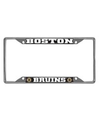 Boston Bruins Chrome Metal License Plate Frame 6.25in x 12.25in Chrome by   