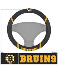 Boston Bruins Embroidered Steering Wheel Cover Black by   