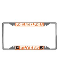 Philadelphia Flyers Chrome Metal License Plate Frame 6.25in x 12.25in Chrome by   