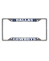 Dallas Cowboys Chrome Metal License Plate Frame 6.25in x 12.25in Navy by   