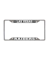 Las Vegas Raiders Chrome Metal License Plate Frame 6.25in x 12.25in Black by   
