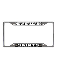 New Orleans Saints Chrome Metal License Plate Frame 6.25in x 12.25in Black by   