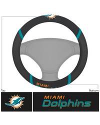 Miami Dolphins Embroidered Steering Wheel Cover Black by   