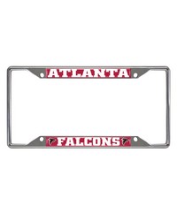 Atlanta Falcons Chrome Metal License Plate Frame 6.25in x 12.25in Red by   