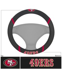 San Francisco 49ers Embroidered Steering Wheel Cover Black by   
