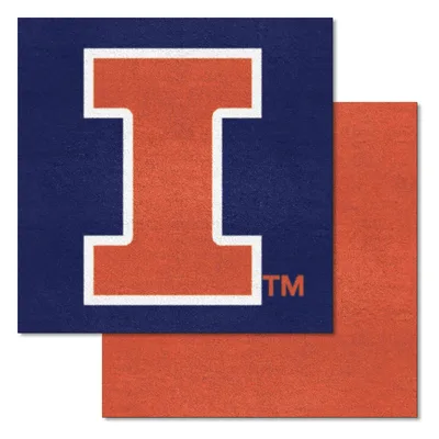 Fan Mats  LLC Illinois Illini Team Carpet Tiles Blue