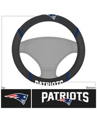 New England Patriots Embroidered Steering Wheel Cover Black by   