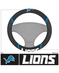 Detroit Lions Embroidered Steering Wheel Cover Black by   