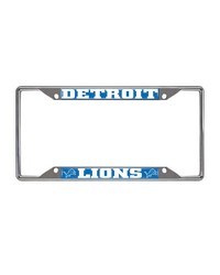 Detroit Lions Chrome Metal License Plate Frame 6.25in x 12.25in Blue by   
