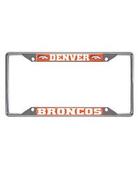Denver Broncos Chrome Metal License Plate Frame 6.25in x 12.25in Orange by   