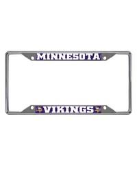Minnesota Vikings Chrome Metal License Plate Frame 6.25in x 12.25in Purple by   