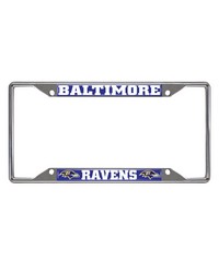 Baltimore Ravens Chrome Metal License Plate Frame 6.25in x 12.25in Blue by   