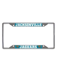 Jacksonville Jaguars Chrome Metal License Plate Frame 6.25in x 12.25in Black by   