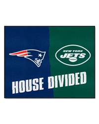 NFL New England Patriots New York Jets House Divided Rugs 34x45 by   