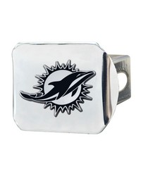 Miami Dolphins Chrome Metal Hitch Cover with Chrome Metal 3D Emblem Chrome by   