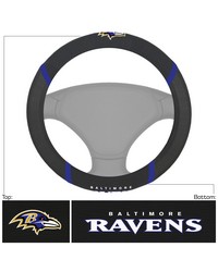 Baltimore Ravens Embroidered Steering Wheel Cover Black by   