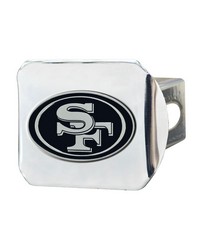 San Francisco 49ers Chrome Metal Hitch Cover with Chrome Metal 3D Emblem Chrome by   