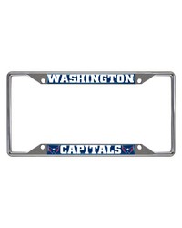 Washington Capitals Chrome Metal License Plate Frame 6.25in x 12.25in Blue by   
