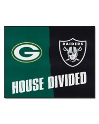 NFL Green Bay Packers Las Vegas Raiders House Divided Rugs 34x45 by   