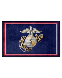 U.S. Marines 4ft. x 6ft. Plush Area Rug Red by   
