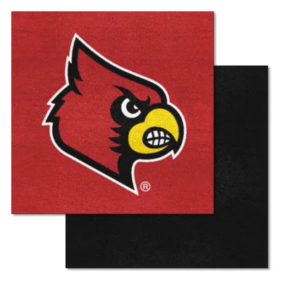 Fan Mats  LLC Louisville Cardinals Team Carpet Tiles Red