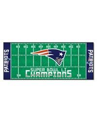 New England Patriots Field Runner Mat  30in. x 72in. 2017 Super Bowl LI Champions Green by   