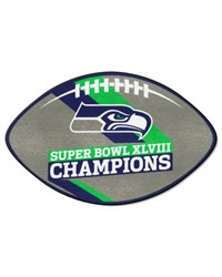 Seattle Seahawks  Football Rug  20.5in. x 32.5in. 2014 Super Bowl XLVIII Champions Gray by   