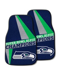 Seattle Seahawks Front Carpet Car Mat Set  2 Pieces 2014 Super Bowl XLVIII Champions Navy by   