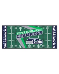 Seattle Seahawks Field Runner Mat  30in. x 72in. 2014 Super Bowl XLVIII Champions Green by   