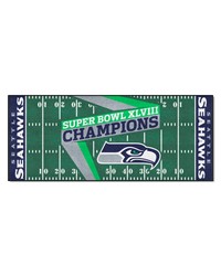 Seattle Seahawks Field Runner Mat  30in. x 72in. 2014 Super Bowl XLVIII Champions Green by   