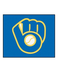 MLB Milwaukee Brewers Ball in Glove Tailgater Rug 60x72 by   