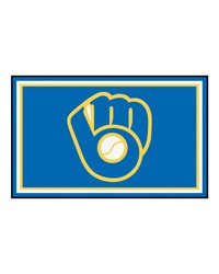MLB Milwaukee Brewers Ball in Glove Rug 4x6 46x72 by   